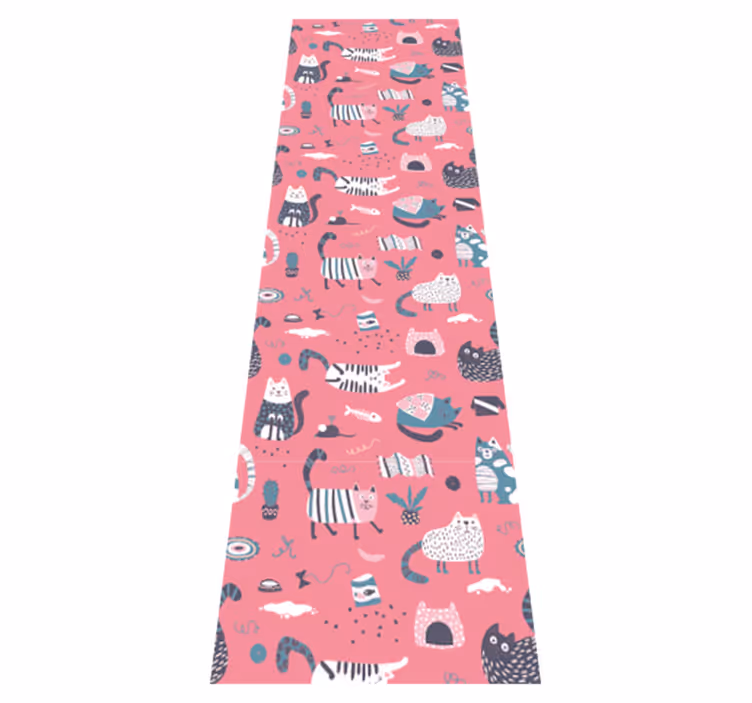 Vinyl teppich schlafzimmer nordic katzen - TenStickers