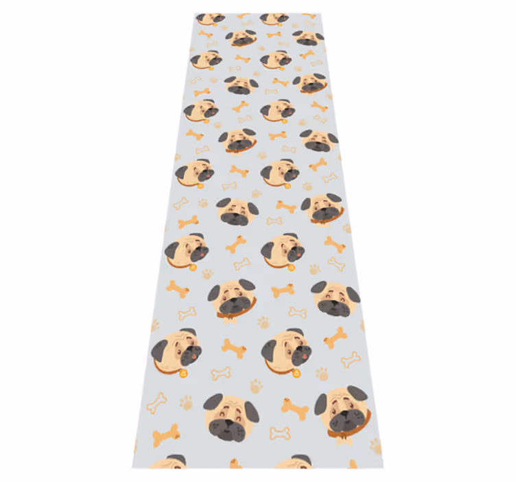 Vinyl teppich schlafzimmer mit bulldoggenwelpen-muster - TenStickers