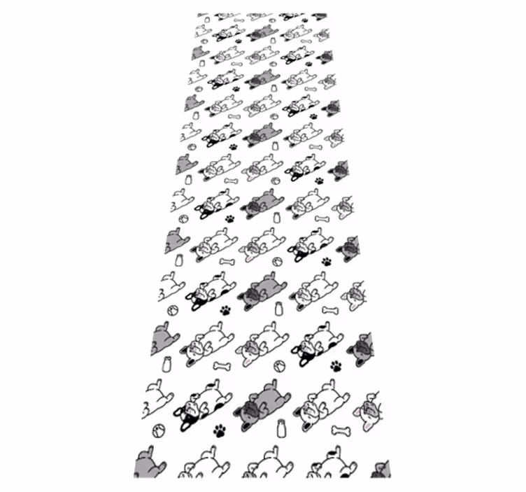Vinyl teppich schlafzimmer mit schwarz-grauem hundemuster - TenStickers