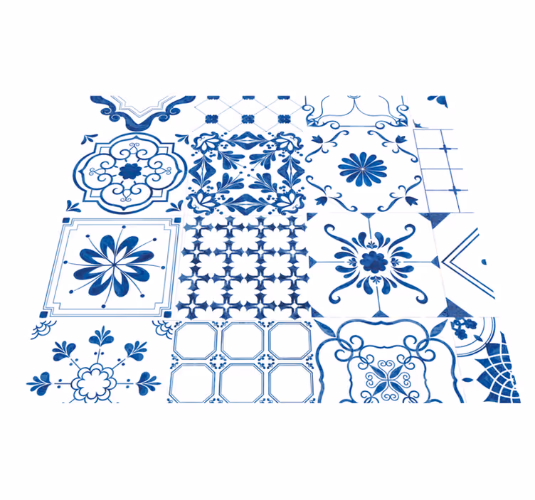 Vinyl teppich nordisch mit nordischen fliesen - TenStickers