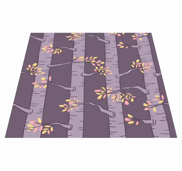 Vinyl teppich nordisch mit waldtapete nordbäume - TenStickers