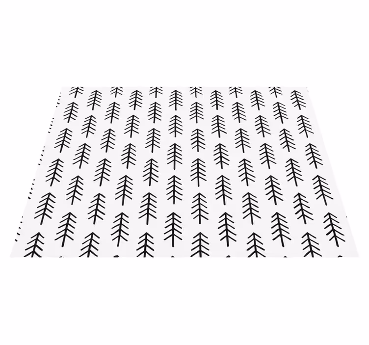 Vinyl teppich nordisch schwarze tinten-kiefern - TenStickers