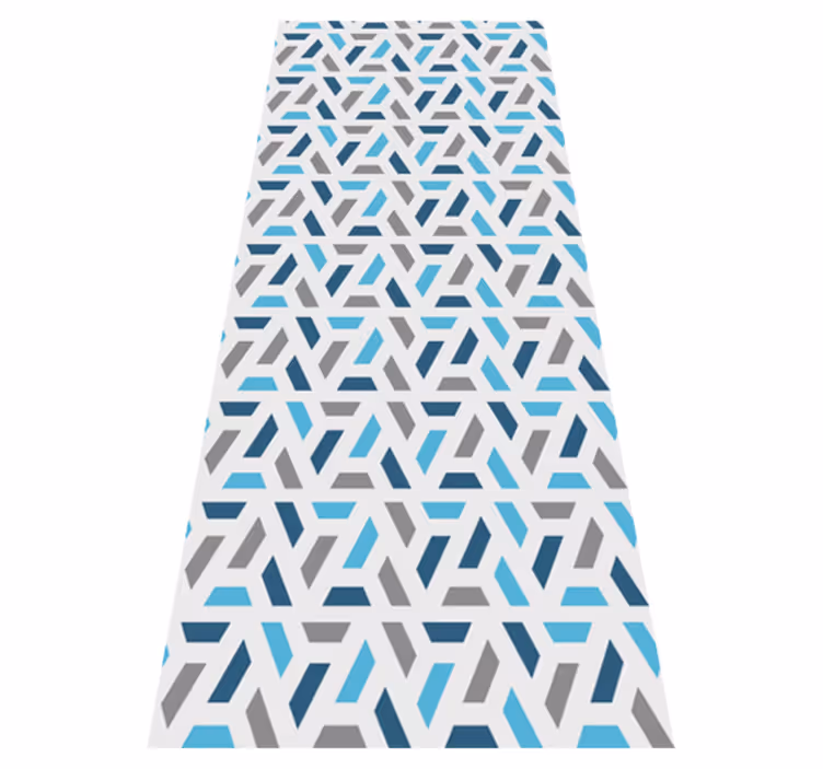 Vinyl teppich nordisch mit blau-grünem geometrischen muster - TenStickers