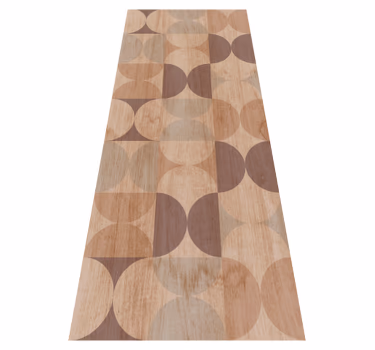 Vinyl teppich nordisch braunes geometrisches holzdesign - TenStickers