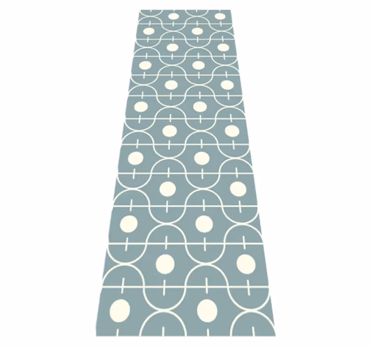 Vinyl teppich nordisch in blauem japandi muster - TenStickers