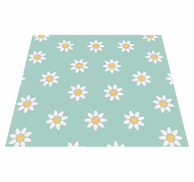 Vinyl teppich natur mit kinder gänseblümchen-muster - TenStickers
