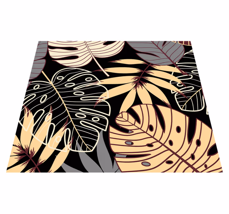Vinyl teppich natur im vintage dschungel design - TenStickers