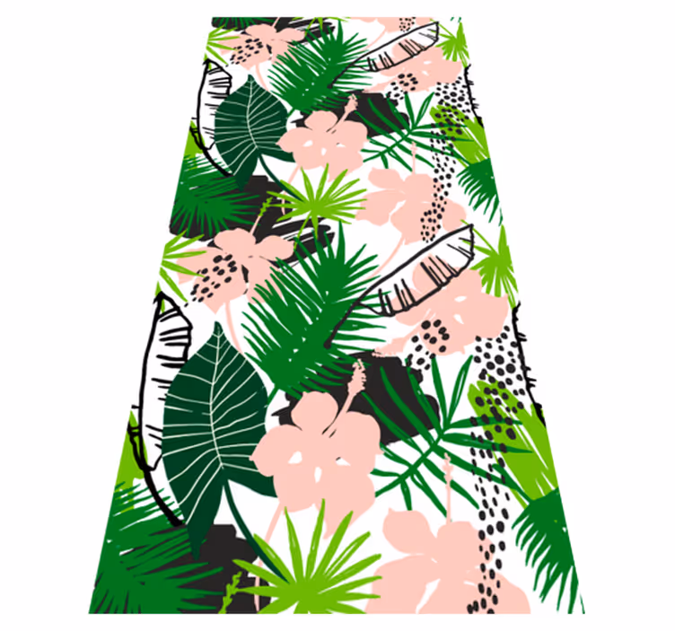 Vinyl teppich natur mit tropischem palmblätter blumenmuster - TenStickers