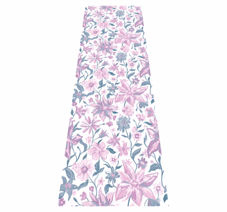 Vinyl teppich natur mit rosa und grauen rosen - TenStickers