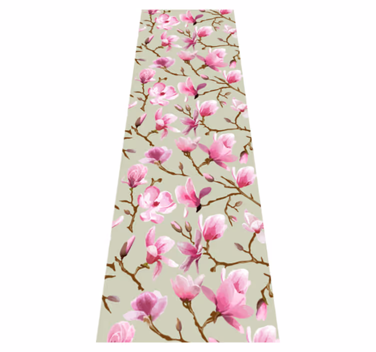 Vinyl teppich natur wunderschöner lila magnolienbaum - TenStickers