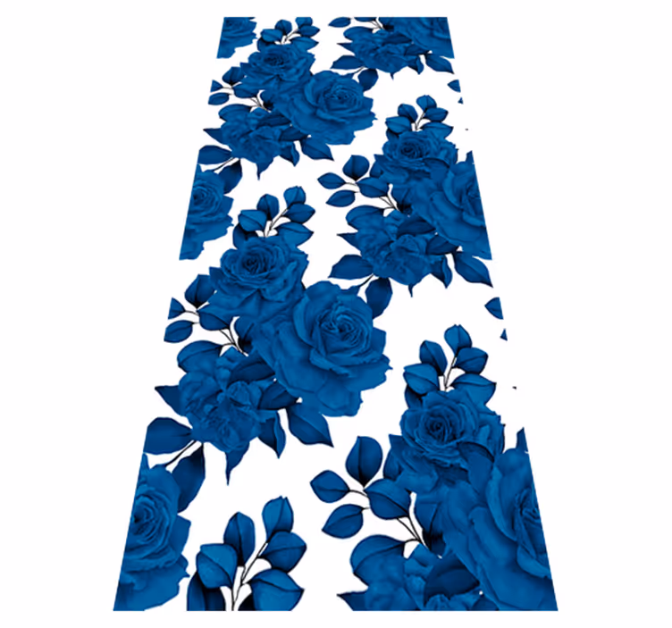 Vinyl teppich natur blaue blumen "neue nostalgie" - TenStickers