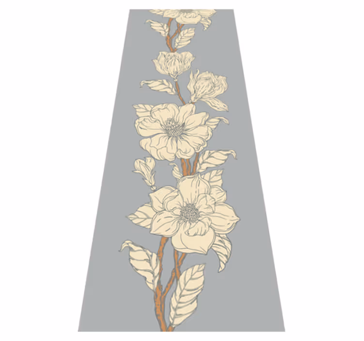 Vinyl teppich natur im neuen nostalgie-stil magnolia - TenStickers