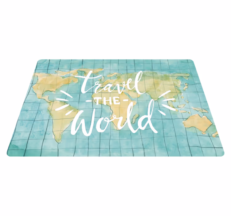 Vinyl teppich weltkarte für reisen um die welt - TenStickers