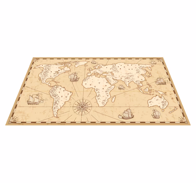 Vinyl teppich weltkarte antik - TenStickers
