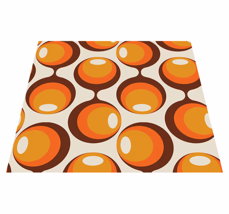 Vinyl teppich vintage im halbovalem 70er design - TenStickers