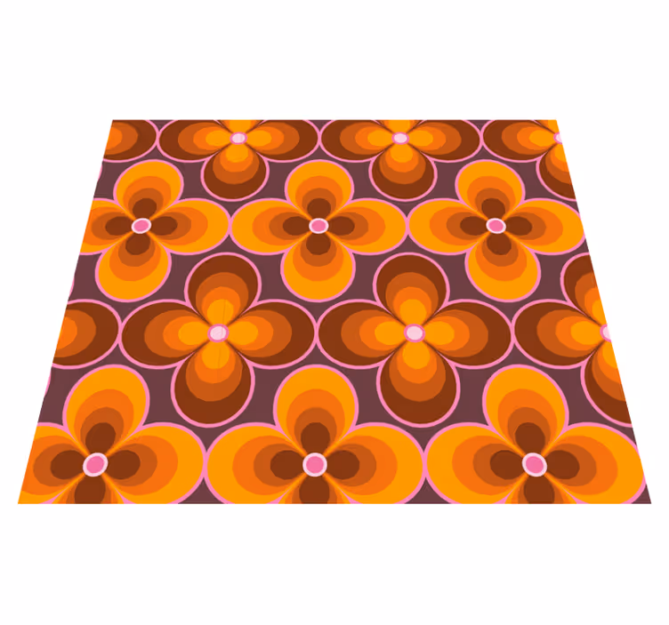 Vinyl teppich vintage mit retro blumenmuster - TenStickers