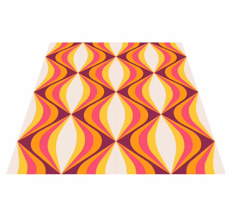 Vinyl teppich vintage in retro orange wellen - TenStickers