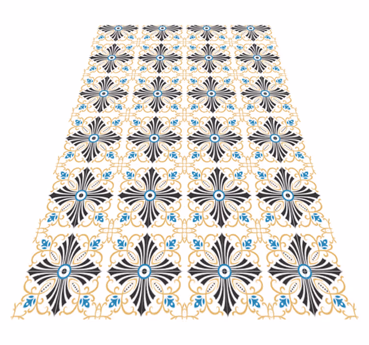 Vinyl teppich vintage mit vintage kreuzspiraldesign - TenStickers