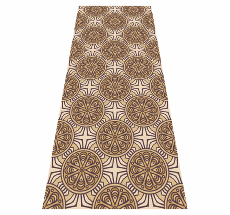 Vinyl teppich vintage damast stil kreise - TenStickers