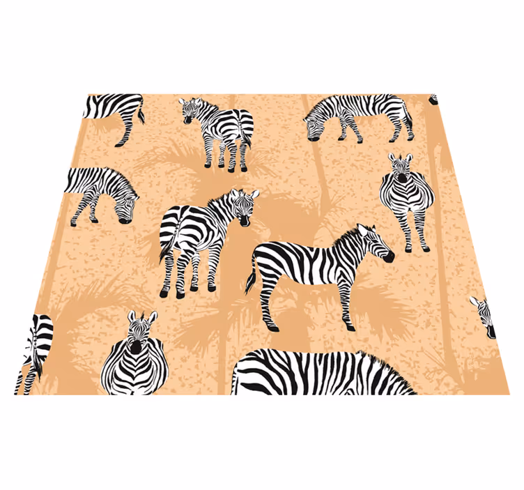 Vinyl teppich tiere zebra tapete für bad - TenStickers