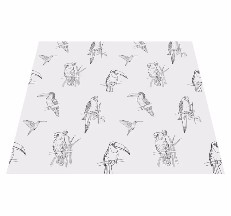 Vinyl teppich tiere mit papageien und tukanen - TenStickers