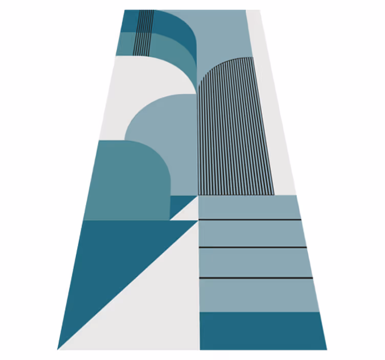 Vinyl teppich modern blaues geometrisches urban design - TenStickers