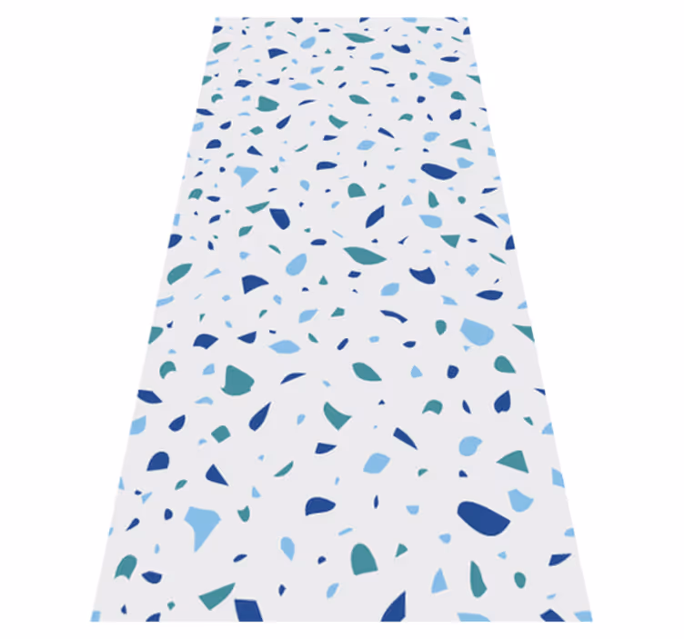 Vinyl teppich textur in blautönen terrazzo - TenStickers