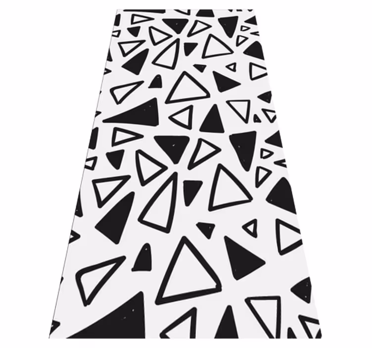 Vinyl teppich textur geometrisches schwarz-weiß-dreieck - TenStickers