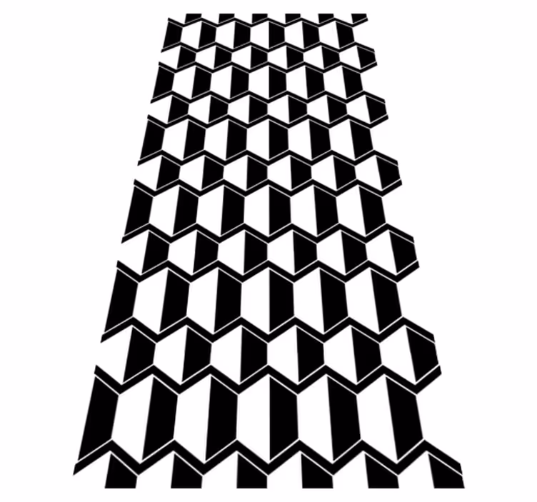 Vinyl teppich textur in schwarz-weiß-hexagonen - TenStickers