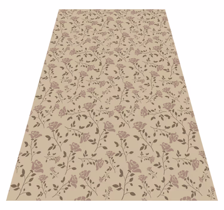 Vinyl teppich vintage braunes vintage-rosenmuster - TenStickers