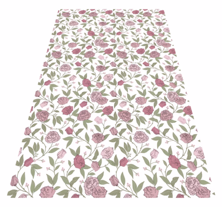 Vinyl teppich vintage in blassen rosa rosen - TenStickers