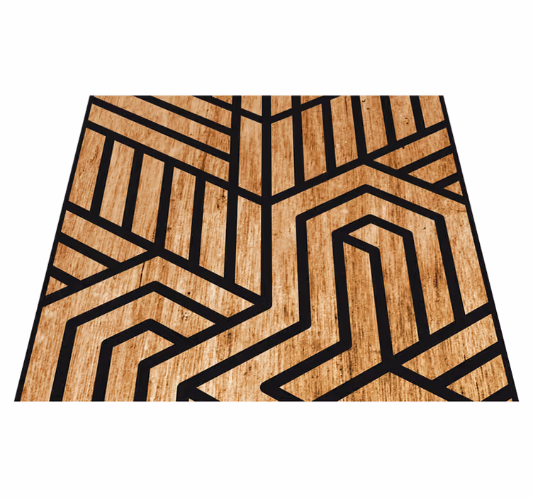 Vinyl teppich textur tapete holzgeometrie - TenStickers