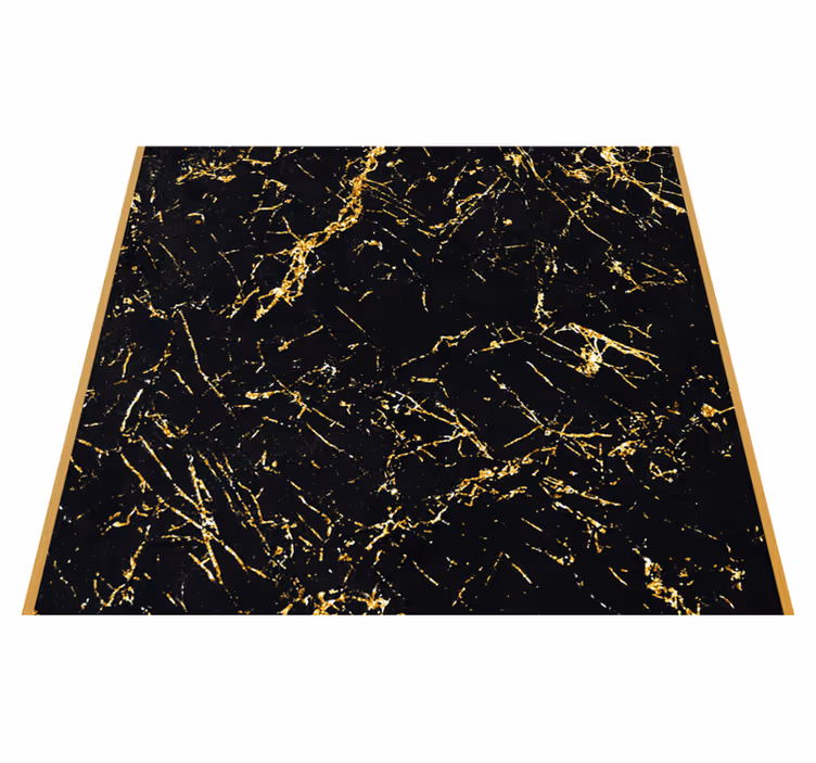 Vinyl teppich textur schwarz und gold marmor - TenStickers