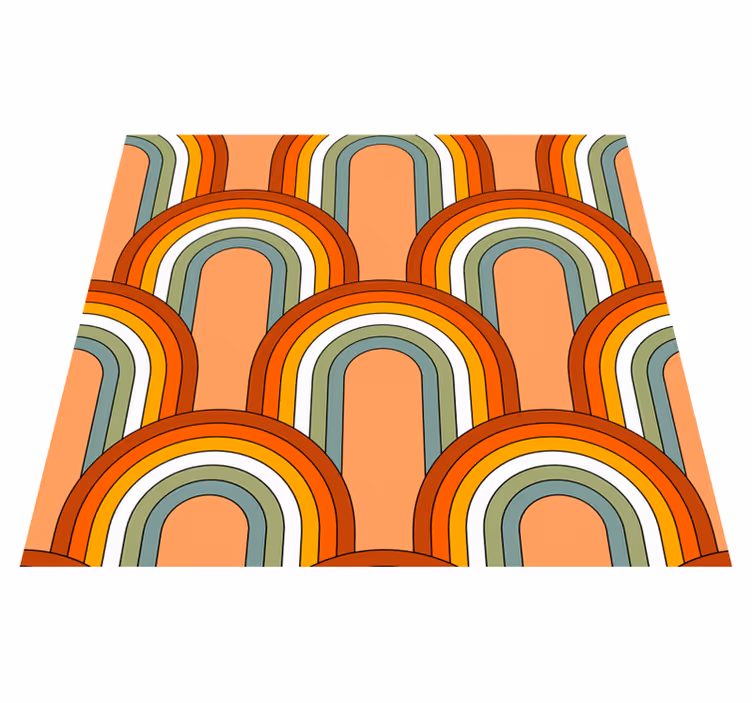 Vinyl teppich vintage 70er regenbogenmuster - TenStickers