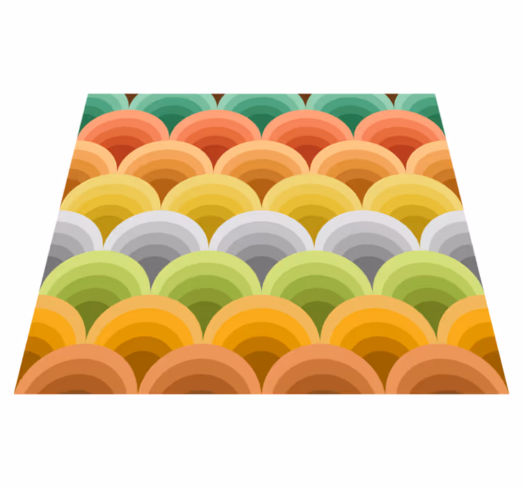 Vinyl teppich vintage mit orangefarbenen kreisen - TenStickers