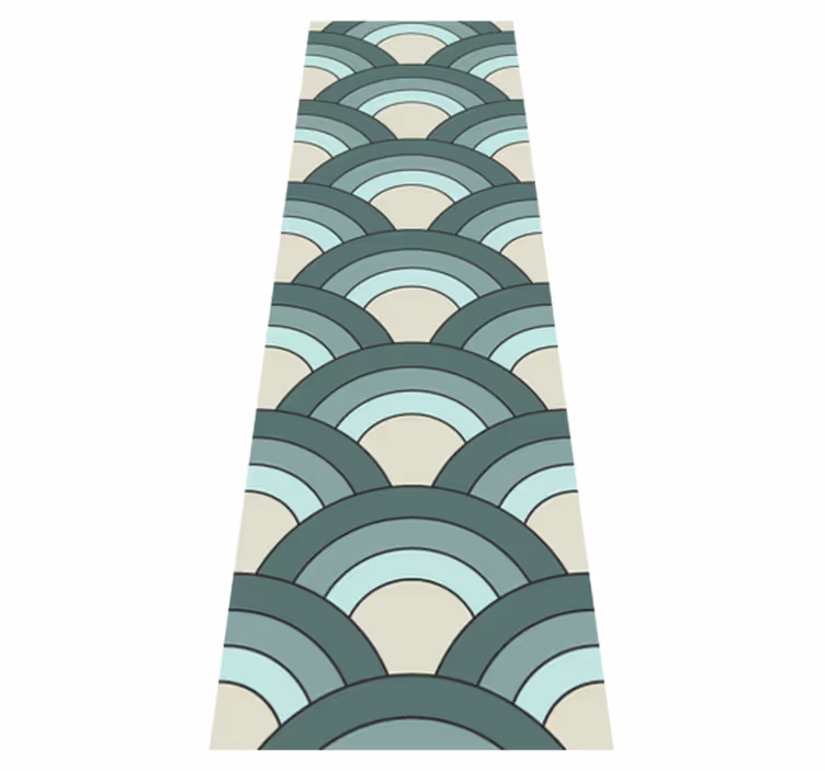 Vinyl teppich vintage mit blau schattiertem schuppenmuster - TenStickers