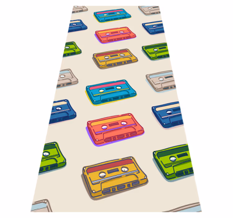 Vinyl teppich vintage im retro kassettendesign - TenStickers