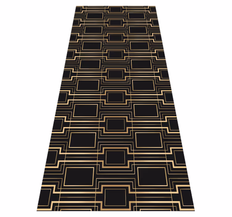 Vinyl teppich vintage mit goldenen rahmen mustern - TenStickers
