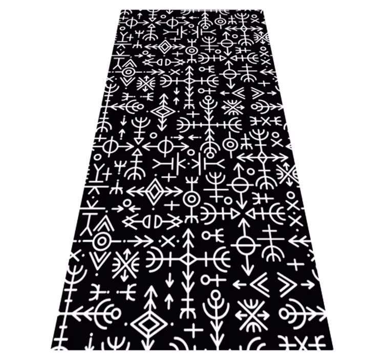 Vinyl teppich vintage mit wikinger-symbolen set - TenStickers