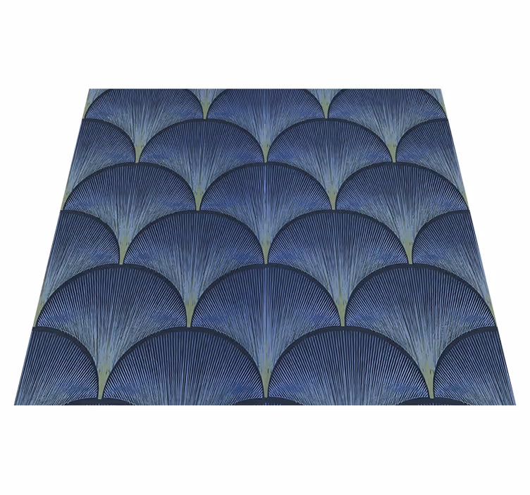 Vinyl teppich vintage 1920er art déco blaue fächer - TenStickers