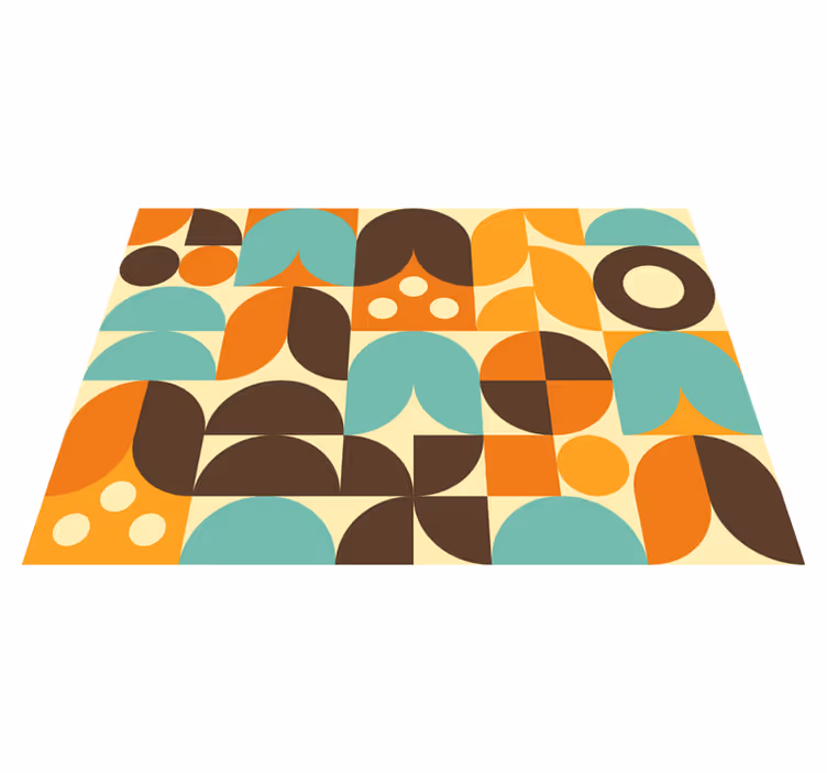 Vinyl teppich vintage geometrische 70er jahre formen - TenStickers