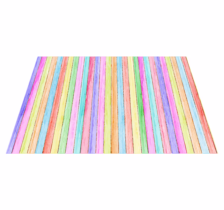 Vinyl teppich textur in bunten holzplanken - TenStickers