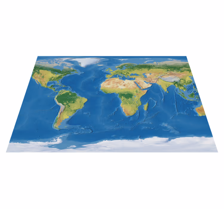 Vinyl teppich weltkarte geografisch realistisch - TenStickers