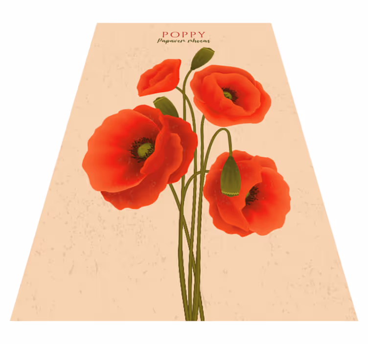 Vinyl teppich blumen mohnblumen - TenStickers