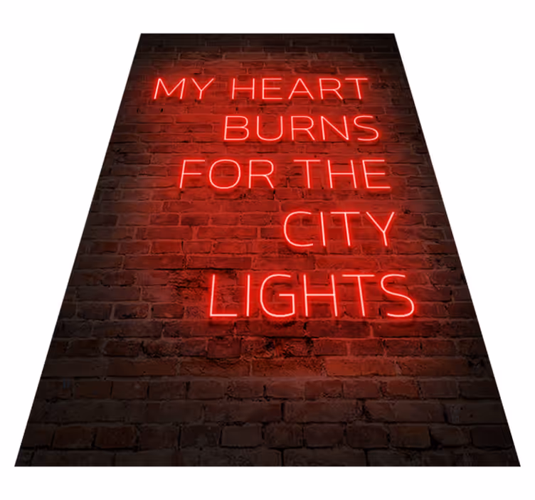 Vinyl teppich text mit neon schriftzug - TenStickers
