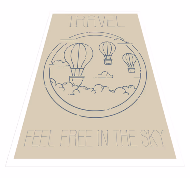 Vinyl teppich text minimalistischer heißluftballon - TenStickers