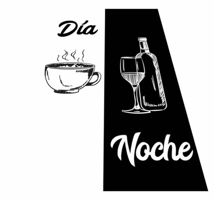 Vinyl teppich text für lustige schwarz-weiße küche - TenStickers
