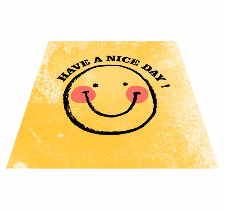 Vinyl teppich text mit smiley gesicht design - TenStickers