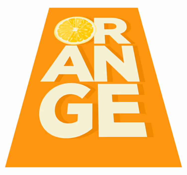 Vinyl teppich text in geschnittenem orangendesign - TenStickers