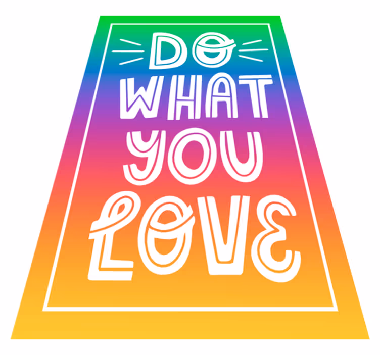 Vinyl teppich text in regenbogenfarben mit text - TenStickers